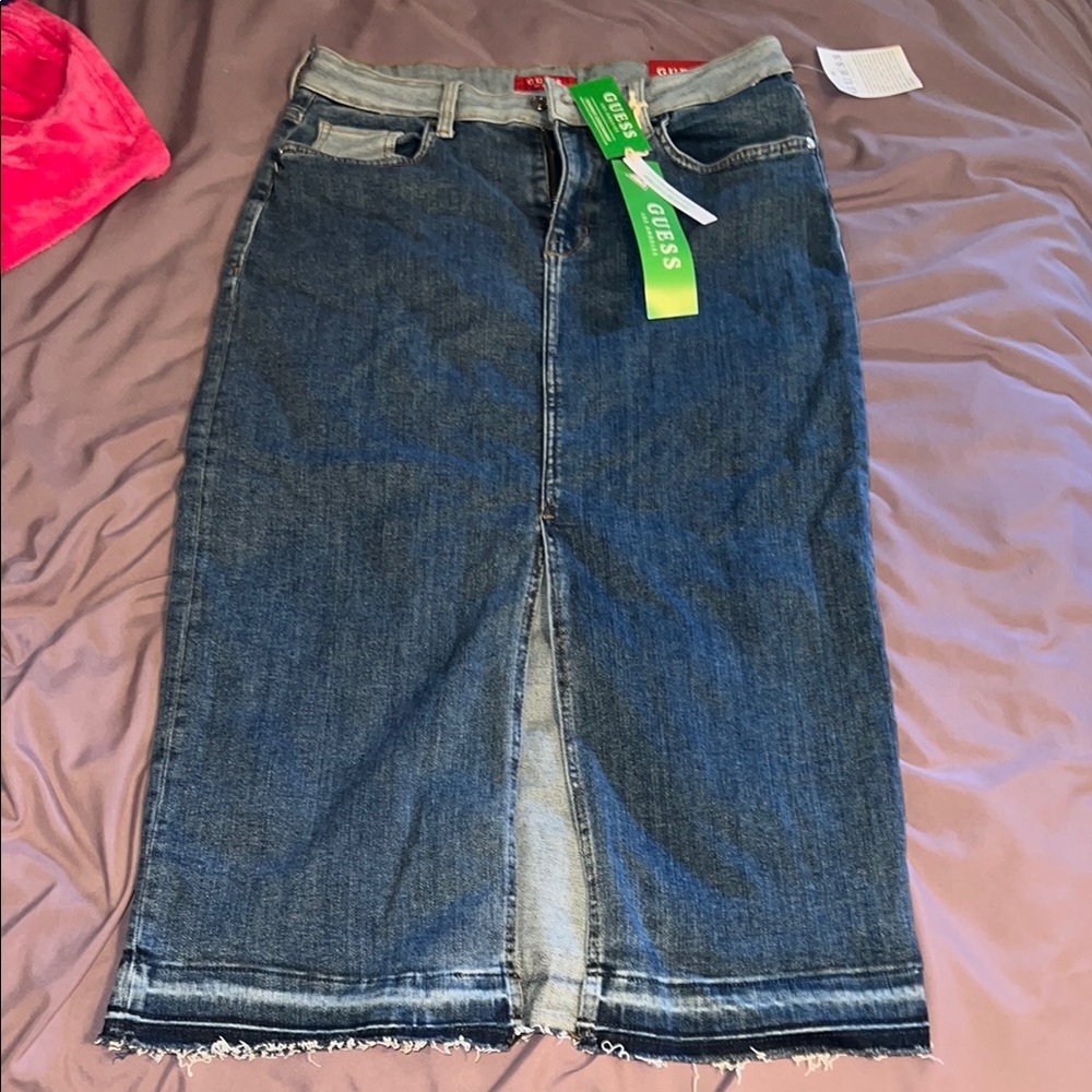 Guess Blue Denim Midi/ maxi  Skirt
